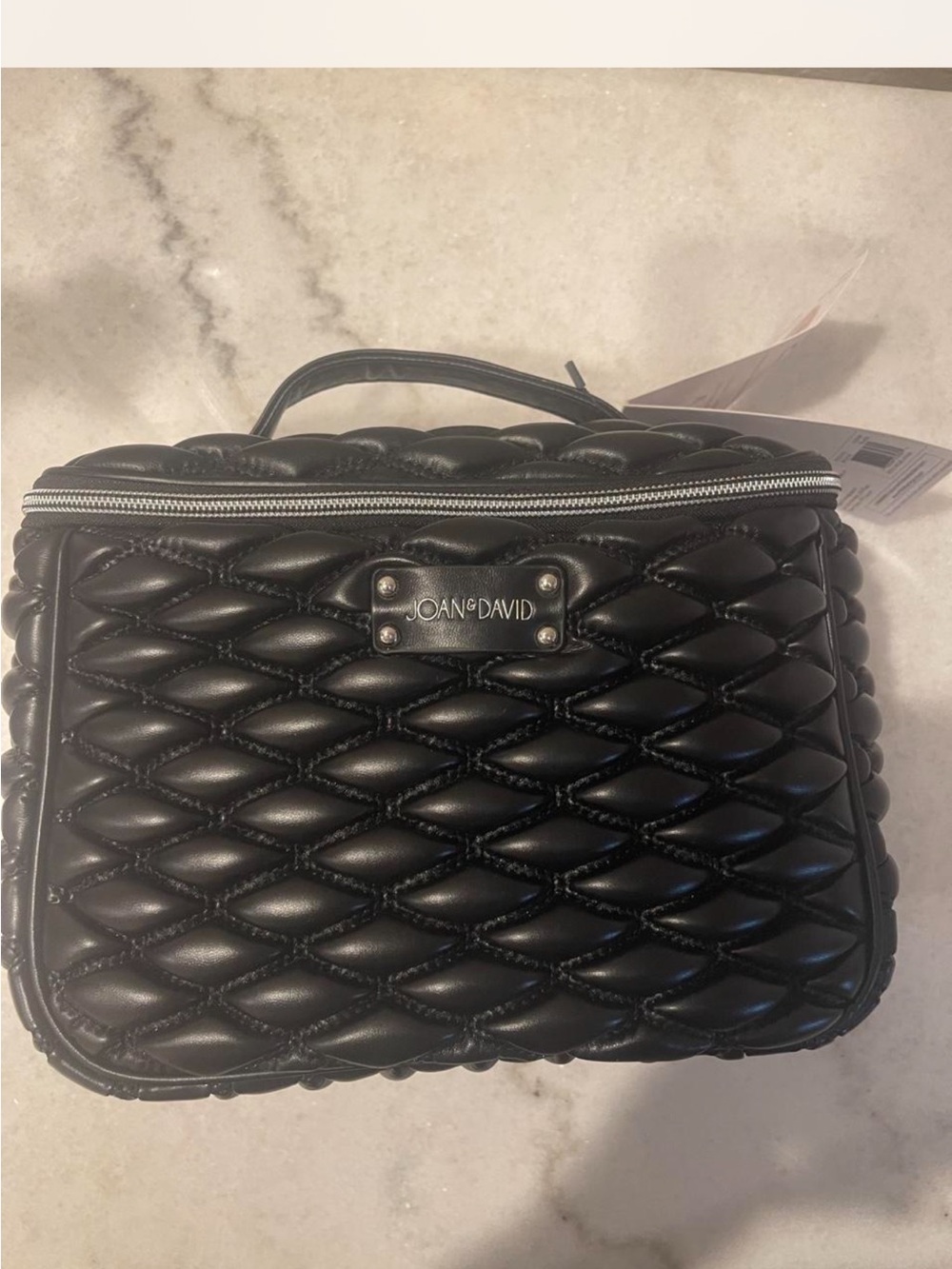 Joan & David Black Quilted toiletry/travel Bag